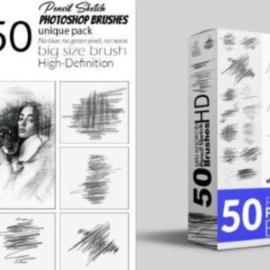 50 Pencil Sketch Brush Bundle Free Download